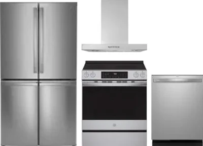 4 Piece Package Includes Refrigerator, Range, Hood And Dishwasher